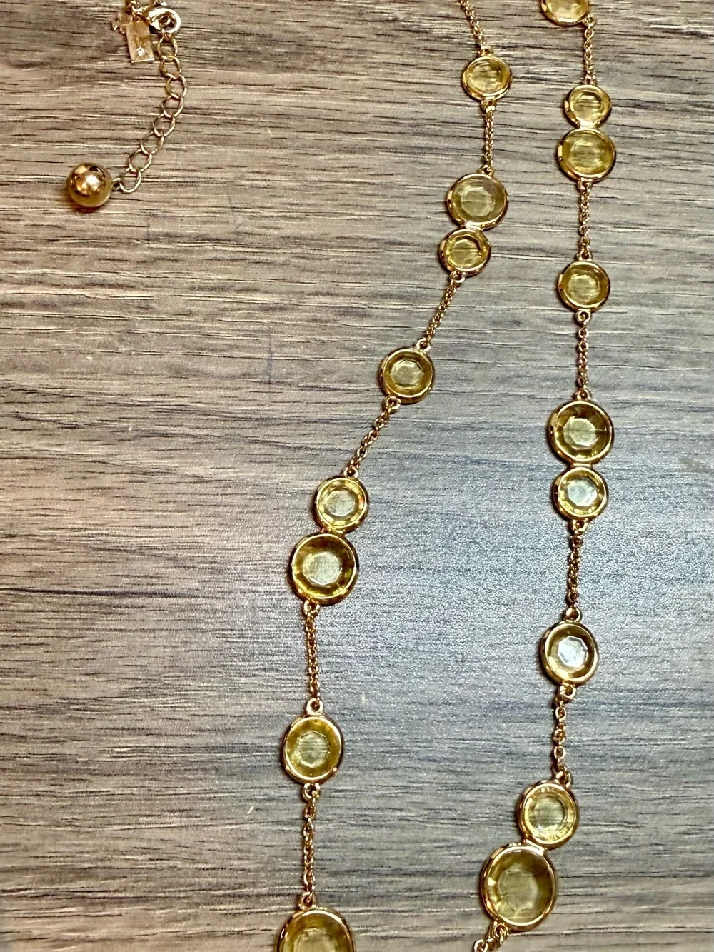 Kate Spade Gold-Tone Yellow Gem Station Necklace - Women Jewelry